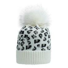 Load image into Gallery viewer, Women Winter Knit Leopard Beanie Cap Hat