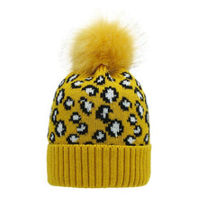 Load image into Gallery viewer, Women Winter Knit Leopard Beanie Cap Hat