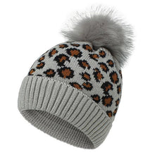Load image into Gallery viewer, Women Winter Knit Leopard Beanie Cap Hat