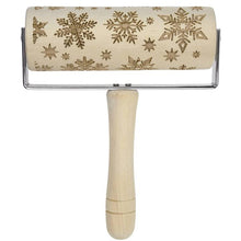 Load image into Gallery viewer, Wooden Rolling Pin Embossing Baking Cookies Biscuit Christmas Dough Roller
