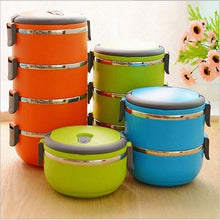 Load image into Gallery viewer, Thermal Insulated Lunch Box Picnic Storage Mess Tin Food Jar Multi layer Stainless Steel For Students Outdoor Camping