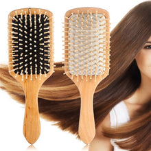 Load image into Gallery viewer, Natural Wooden Massage Comb Hair Scalp Health Care Paddle Hairbrush Tool