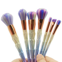 Load image into Gallery viewer, 7Pcs Rainbow Acrylic Brush Set Makeup Pen Face Base Powder Makeup Brushes