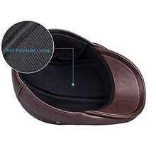 Load image into Gallery viewer, Men's Real Cowhide Leather Beret Hunting Cap Beanie Trucker Cap Mens Sports Hat