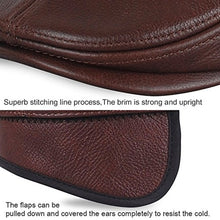 Load image into Gallery viewer, Men's Real Cowhide Leather Beret Hunting Cap Beanie Trucker Cap Mens Sports Hat