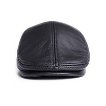 Load image into Gallery viewer, Men's Real Cowhide Leather Beret Hunting Cap Beanie Trucker Cap Mens Sports Hat