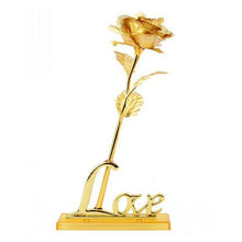 Load image into Gallery viewer, Valentine's Day Gifts 24k Golden Rose Foil Plated Rose Creative Gifts Lasts Forever Rose