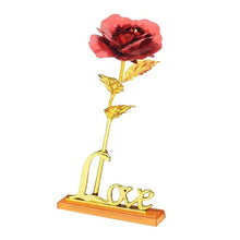 Load image into Gallery viewer, Valentine's Day Gifts 24k Golden Rose Foil Plated Rose Creative Gifts Lasts Forever Rose