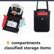 Load image into Gallery viewer, RFID Blocking Passport Card Holder Neck Stash Pouch Security Travel Wallet Bag