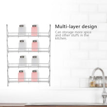 Load image into Gallery viewer, Silver Kitchen Spice Rack Cabinet Shelf Organizer Storage Wall Mount Holder