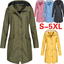 Load image into Gallery viewer, Women's Waterproof RainCoat Jacket Hooded Outdoor Coats
