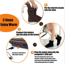 Load image into Gallery viewer, 1 Pair USB Electric Heated Shoe Insoles Feet Warmer Sock Pad Mat with Cable