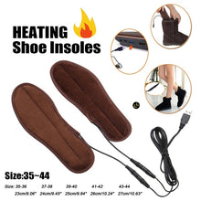 Load image into Gallery viewer, 1 Pair USB Electric Heated Shoe Insoles Feet Warmer Sock Pad Mat with Cable