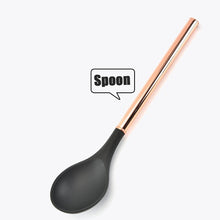 Load image into Gallery viewer, Silicone Non-scratch Cooking Kitchen Utensils Set Rose Gold Stainless Steel Handle