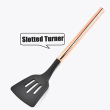 Load image into Gallery viewer, Silicone Non-scratch Cooking Kitchen Utensils Set Rose Gold Stainless Steel Handle