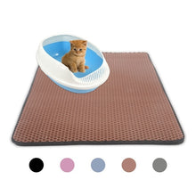 Load image into Gallery viewer, Waterproof Cat Litter Mat Pad Black Cats Litter Trapper Double Layer Nonslip EVA Protect Floor Feeding Mats