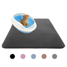 Load image into Gallery viewer, Waterproof Cat Litter Mat Pad Black Cats Litter Trapper Double Layer Nonslip EVA Protect Floor Feeding Mats