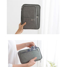 Load image into Gallery viewer, RFID Blocking Travel Card Storage Bag Passport Document Wallet Organizer Holder