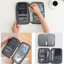 Load image into Gallery viewer, RFID Blocking Travel Card Storage Bag Passport Document Wallet Organizer Holder