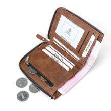 Load image into Gallery viewer, RFID Protection PU Leather Wallets for Men With Zipper Coin Purse Card Holder Casual Cash Wallet