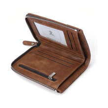 Load image into Gallery viewer, RFID Protection PU Leather Wallets for Men With Zipper Coin Purse Card Holder Casual Cash Wallet