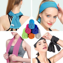 Load image into Gallery viewer, 100*30cm Cooling Towel Fitness Yoga Towels for Travel Camping Golf Football &Outdoor Sports