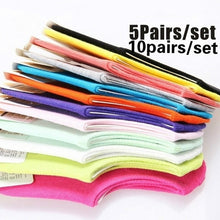 Load image into Gallery viewer, 10Pairs/5Pairs Women Men Cotton No Show Socks Non Slip Thin Low Cut Casual Socks