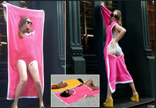 Load image into Gallery viewer, Wearable Beach Towel Blanket Bikini Polyester Outdoor Travel Blanket Mat