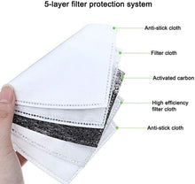 Load image into Gallery viewer, 10Pcs/20 Pcs/50 Pcs 5 Layers Face Mask Filter PM2.5 Filter Activated Carbon Breathing Filters