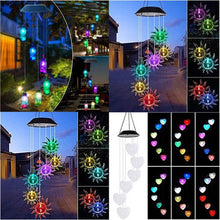 Load image into Gallery viewer, 10 Style LED Solar Lights Wind Chimes Color Changing Waterproof Outdoor String Lights