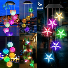 Load image into Gallery viewer, 10 Style LED Solar Lights Wind Chimes Color Changing Waterproof Outdoor String Lights