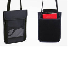 Load image into Gallery viewer, RFID Blocking Passport Card Holder Neck Stash Pouch Security Travel Wallet Bag