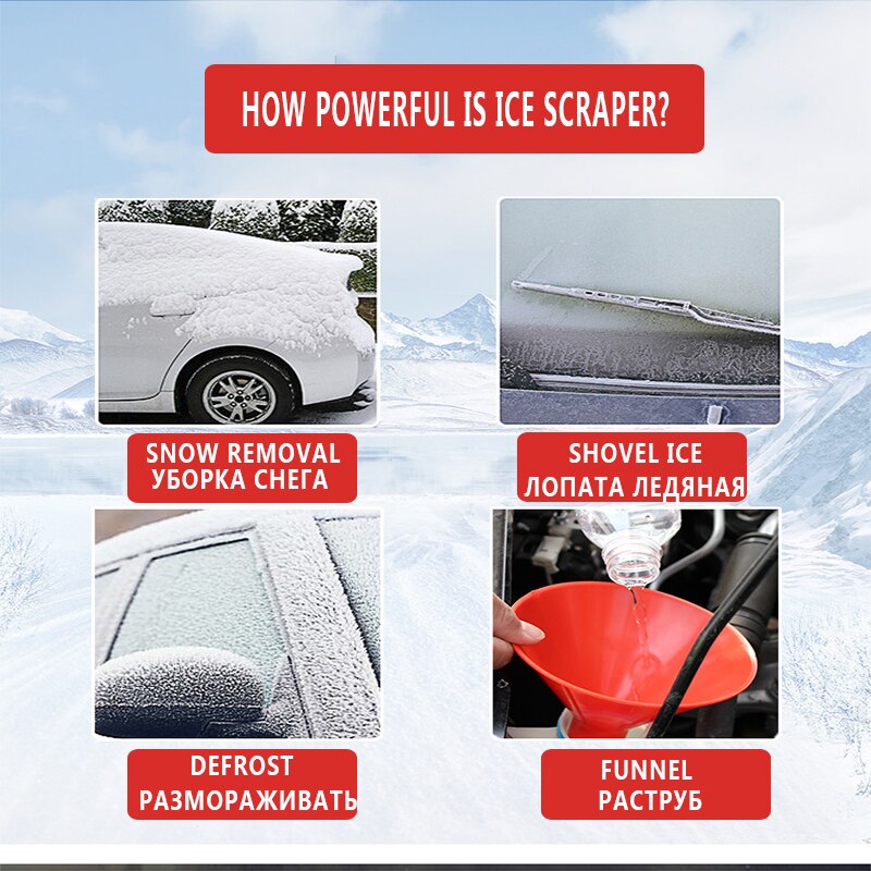 Auto Car Magic Window Windshield Car Ice Scraper Shaped Funnel Snow Remover  Deicer Cone Deicing Tool Scraping ONE Round