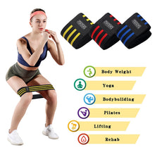 Load image into Gallery viewer, Fabric Booty Resistance Bands Hip Circle Exercise Cotton Bands Thigh Butt Squat Fitness Rubber Bands Elastic Workout Glute Loop