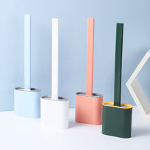 Load image into Gallery viewer, Silicone Toilet Brush Long Handle Soft Rubber Cleaning Base Set