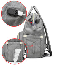 Load image into Gallery viewer, Waterproof USB Diaper Bag Baby Care Large Capacity Mom Backpack