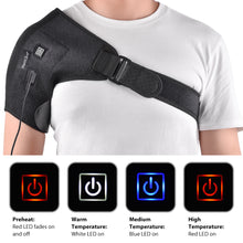 Load image into Gallery viewer, Heated Shoulder Wrap Adjustable Heating Shoulder Support Brace