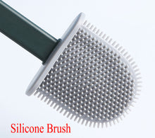 Load image into Gallery viewer, Silicone Toilet Brush Long Handle Soft Rubber Cleaning Base Set