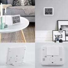 Load image into Gallery viewer, Ultra-thin Digital Temperature Humidity Table Clock Automatic Monitoring Large LCD Screen Desk Clock