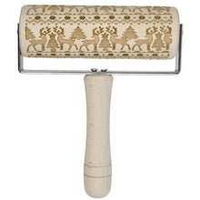 Load image into Gallery viewer, Wooden Rolling Pin Embossing Baking Cookies Biscuit Christmas Dough Roller