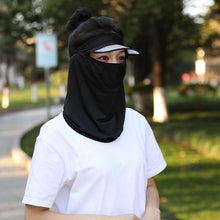 Load image into Gallery viewer, Women Wide Brim Breathable Icy Full Face Covering UV Protection Face Cover
