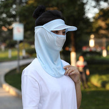 Load image into Gallery viewer, Women Wide Brim Breathable Icy Full Face Covering UV Protection Face Cover