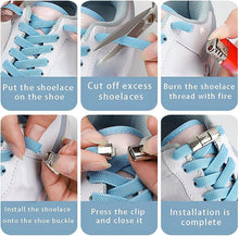 Load image into Gallery viewer, 3 Pairs Elastic No Tie Shoelaces with Buckles Trainers Shoe Laces