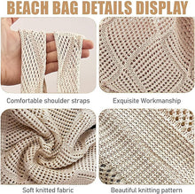Load image into Gallery viewer, Women Crochet Mesh Beach Tote Bag Summer Aesthetic Knit Bag