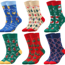Load image into Gallery viewer, 6 Pairs Christmas Socks Unisex Crew Socks