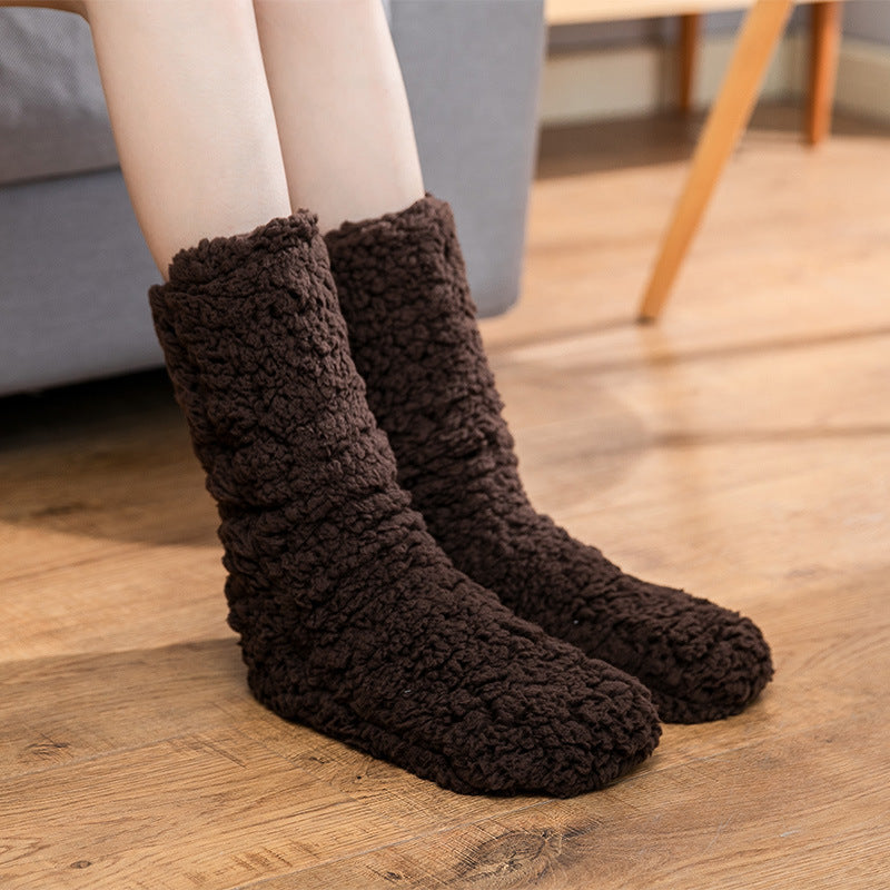 Plush and thick insulation floor socks