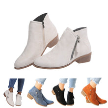 Load image into Gallery viewer, Womens Slip on Side Zipper Chunky Block Mid Heel Boot