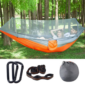 Portable Outdoor Camping Full-automatic Nylon Parachute Hammock,Mosquito Net
