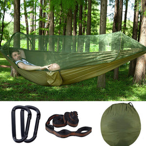 Portable Outdoor Camping Full-automatic Nylon Parachute Hammock,Mosquito Net