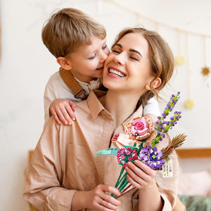 Mini Rose Flower Bouquet Building Sets